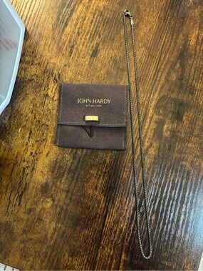 John Hardy Sterling Silver Oxidized Box Chain Necklace ~24”